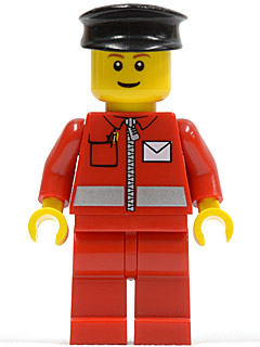 Post Office White Envelope and Stripe, Red Legs, Black Hat (Undetermined Eyebrows) (post010)