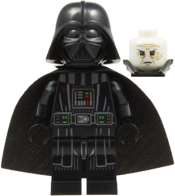 Darth Vader - Printed Arms, Traditional Starched Fabric Cape, White Head with Frown (sw1273)