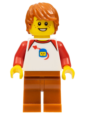 Male, White Classic Space Shirt, Dark Orange Legs, Dark Orange Hair (bdp042)
