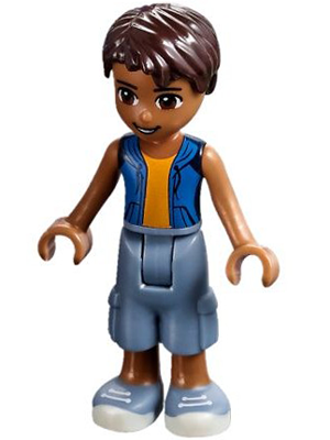Friends Robert - Sand Blue Long Shorts, Blue Sleeveless Hoodie (frnd0196)