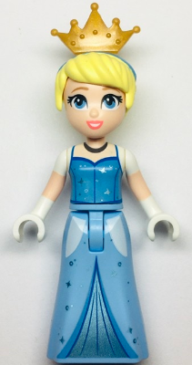 Cinderella - Bright Light Blue and Metallic Light Blue Dress, Medium Blue Top, Pearl Gold Tiara (dp168)