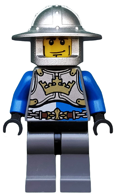 Castle - King's Knight Breastplate with Crown and Chain Belt, Helmet with Broad Brim, Cheek Lines (cas520)