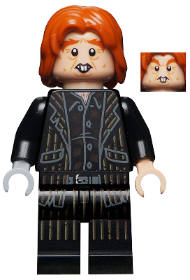 Peter Pettigrew (Wormtail) - Black Suit, Light Bluish Gray Right Hand (hp196)