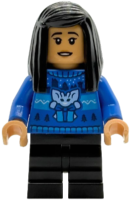 Cho Chang - Blue Holiday Sweater, Black Medium Legs (hp590)