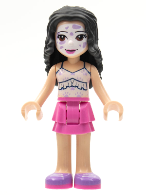 Friends Emma - Dark Pink Skirt, White Ruffled Tank Top, Face Paint (frnd0442)