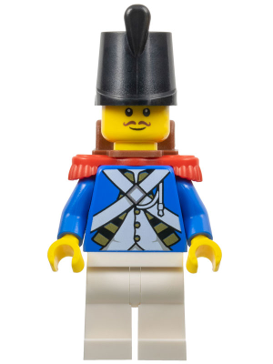 Imperial Soldier IV - Male, Black Shako Hat, Red Epaulettes, Reddish Brown Moustache, Backpack (pi193)