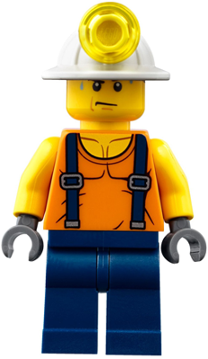 Miner - Shirt with Straps, Dark Blue Legs, Mining Helmet, Sweat Drops (cty0847)