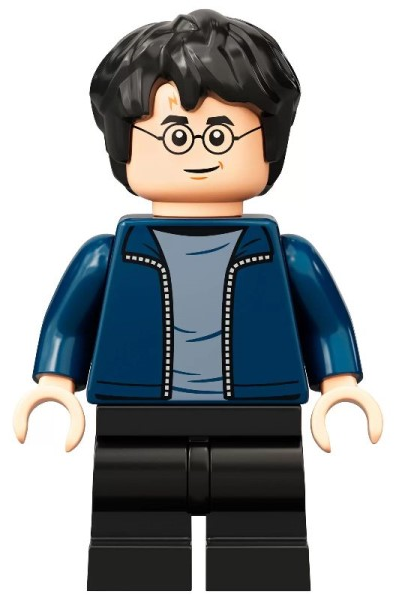 Harry Potter - Dark Blue Open Jacket over Sand Blue Shirt, Black Medium Legs (hp288)