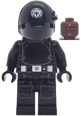 Imperial Gunner - Helmet with White Imperial Logo, Reddish Brown Head (sw1474)