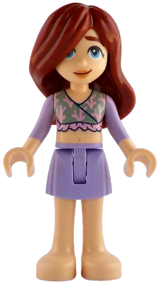 Friends Paisley - Sand Green Top, Lavender Skirt, Bare Feet (frnd0823)
