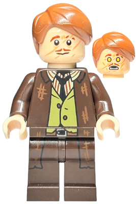 Professor Remus Lupin - Dark Brown Jacket, Olive Green Vest, Printed Legs (hp381)