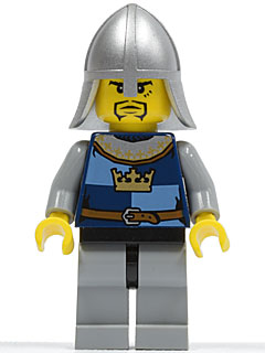 Fantasy Era - Crown Knight Quarters, Helmet with Neck Protector, 3 Spots under Left Eye (cas367)