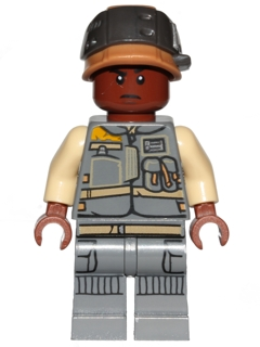 Rebel Trooper - Reddish Brown Head, Helmet with Pearl Dark Gray Band (Corporal Tonc) (sw0806)