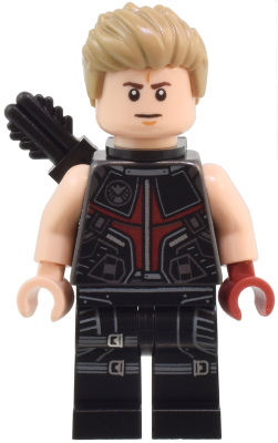 Hawkeye - Black and Dark Red Suit, Dark Tan Hair, Quiver, Silver Zipper (sh0925)