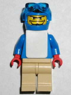 Snowboarder, Blue Shirt, Tan Legs, White Vest (gg006)