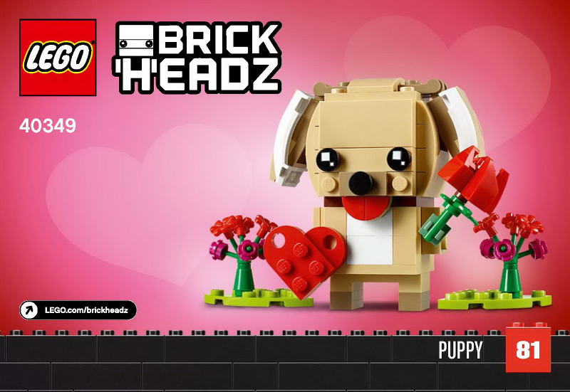 40349 Valentine's Puppy (Used) LEGO BrickHeadz