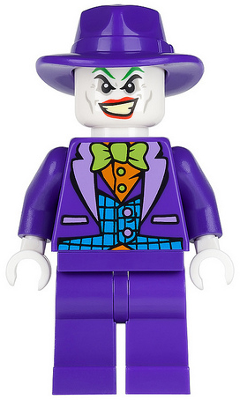 The Joker - Medium Azure Vest, Lime Bow Tie, Dark Purple Fedora (sh0094)