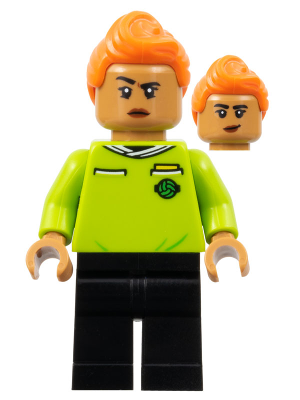 Soccer Referee - Orange Hair, Lime Jersey, Black Legs (soc159)
