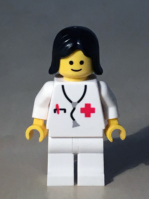 Doctor - Stethoscope, White Legs, Black Female Hair Reissue (doc016new)