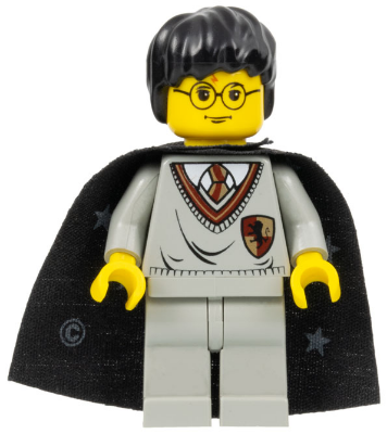 Harry Potter - Gryffindor Shield Torso, Light Gray Legs, Black Cape with Stars (hp005)