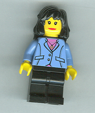 Medium Blue Jacket, Black Legs, Black Mid-Length Female Hair (game006)