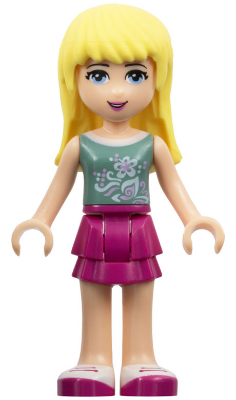 Friends Stephanie - Magenta Layered Skirt, Sand Green Top (frnd0065)