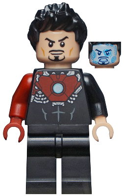 Tony Stark - Black Iron Man Suit with Dark Red Right Arm (sh0584)