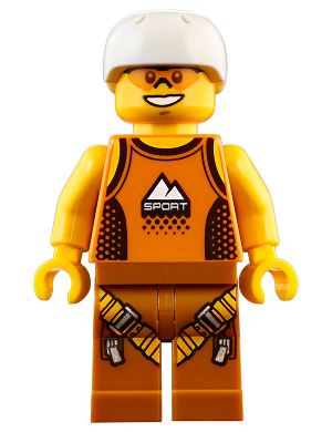 Rock Climber, Orange Tank Top, Dark Orange Legs with Clips, White Sports Helmet (cty0917)