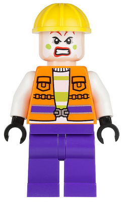 Joker's Goon - Construction Outfit, Orange Jacket, Yellow Helmet, Purple Legs (sh0093)