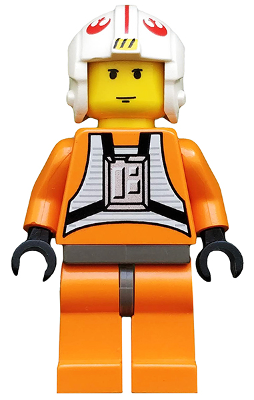 Luke Skywalker - Pilot Suit, Simple Torso and Helmet, Dark Gray Hips, Yellow Head (sw0019)