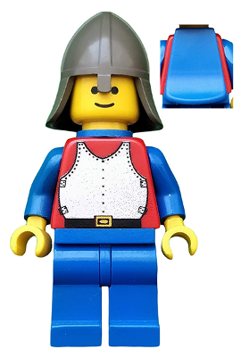 Breastplate - Red with Blue Arms, Blue Legs, Dark Gray Neck-Protector, Blue Plastic Cape (cas201)