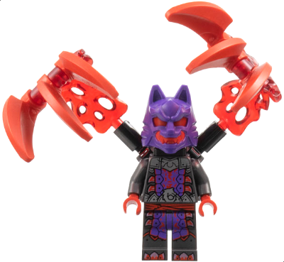 Wolf Mask Warrior - Dark Purple and Red Mask, Energy Claws (njo0899)