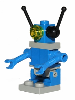 Classic Space Droid - Plate Base, Blue and Light Gray with Trans-Yellow Eye and Black Antennas (sp076)