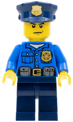 Police - City Officer, Gold Badge, Police Hat, Scowl (cty0476)