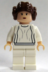 Princess Leia - White Dress, Simple Belt, Small Eyes, Textured Hair (sw0175)