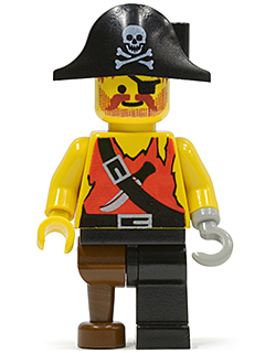 Pirate Shirt with Knife, Black Leg with Peg Leg, Black Pirate Hat with Skull (pi022)