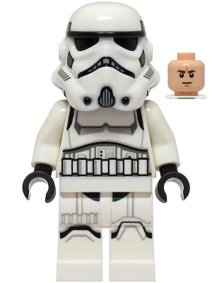 Imperial Stormtrooper - Male, Dual Molded Helmet with Light Bluish Gray Panels on Back, Shoulder Belts, Light Nougat Head (sw1327)