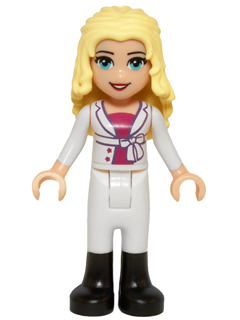 Friends Liza - White Riding Pants, Magenta Top and White Jacket with Bow (frnd0134)