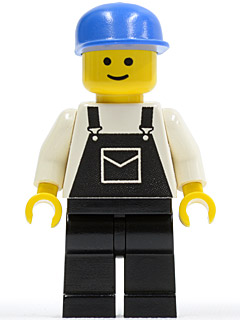 Overalls Black with Pocket, Black Legs, Blue Cap (ovr013)