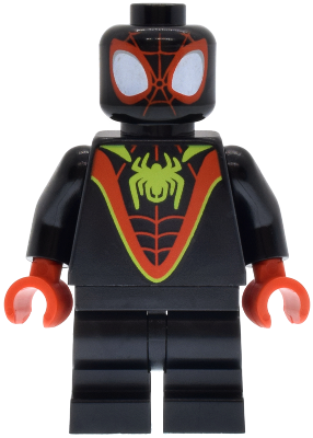 Spider-Man (Miles 'Spin' Morales) - Black Medium Legs, Lime Spider Logo (sh1034)