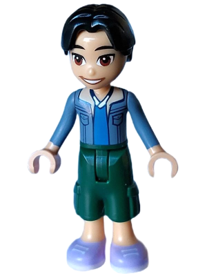 Friends Niko - Sand Blue Jacket, Blue Shirt, Dark Green Cropped Trousers, Lavender Shoes (frnd0611)