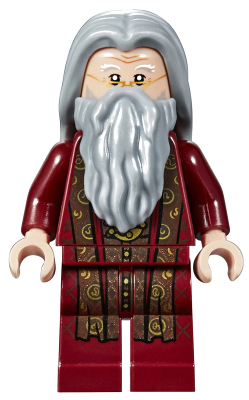 Albus Dumbledore - Dark Red Robe, Light Bluish Gray Hair (hp147)