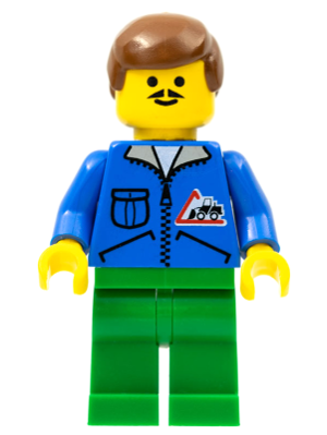 Bulldozer Logo - Green Legs, Brown Male Hair (trn018)
