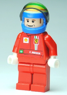 F1 Ferrari - F. Massa with Helmet Blue Printed - with Torso Stickers (rac043s)