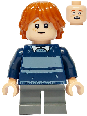 Ron Weasley - Dark Blue Striped Sweater, Dark Bluish Gray Short Legs (hp477)