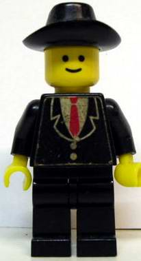 Patron - Black Suit with Two Buttons and Red Tie (twn019s)