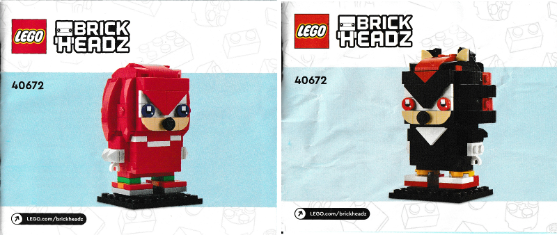 40672 Sonic the Hedgehog: Knuckles & Shadow (Used) LEGO BrickHeadz