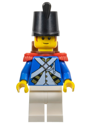 Imperial Soldier IV - Male, Reddish Brown Sideburns, Black Shako Hat, Red Epaulettes, Backpack (pi196)