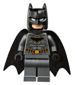 Batman - Dark Bluish Gray Suit with Gold Outline Belt and Crest, Mask and Cape (sh0589)