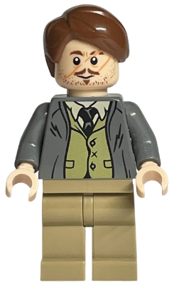 Professor Remus Lupin - Dark Bluish Gray Jacket, Olive Green Vest (hp157)